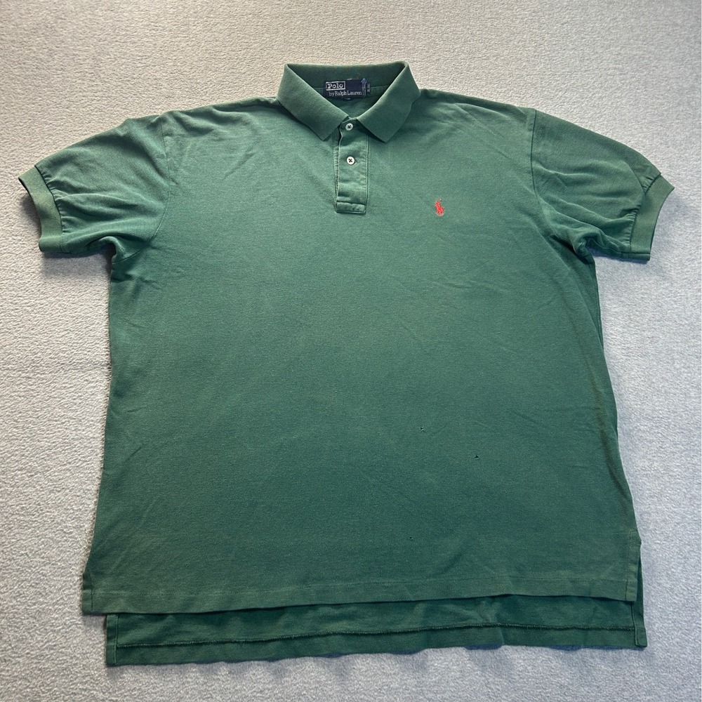 Polo Ralph Lauren Polo Shirt Mens XL Forest Green 100% Cotton Red Pony Logo